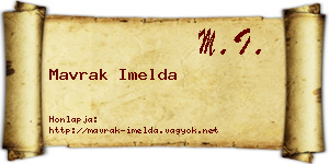 Mavrak Imelda névjegykártya